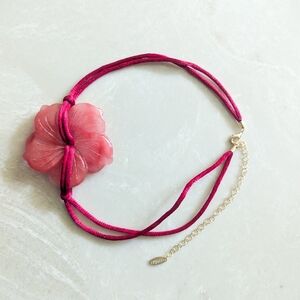 Anthropologie X Serefina Pink Tropical Choker
